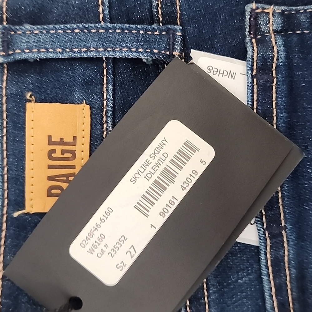 NWT Paige Skyline Skinny In Idlewild Jeans Size 27 - Picture 3 of 6